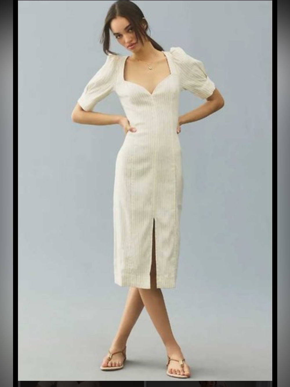Anthropologie x Pilcro Sweetheart Linen Mix Midi Size S